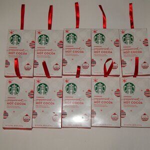 10 Starbucks Peppermint Hot Chocolate Cocoa Gift Ornament Packs 5/2026 1oz Ea